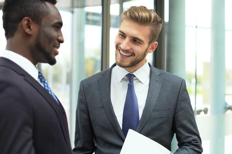 Accountant talking to a sole trader