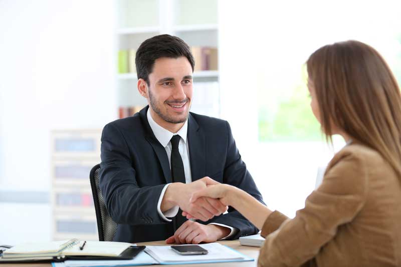 Accountant talking to business startup client